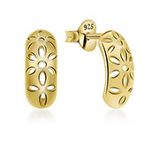 Plain gold plated sterling silver stud.