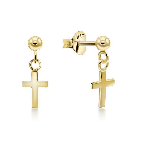 Plain gold plated sterling silver stud.