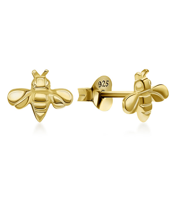 Plain gold plated sterling silver stud.