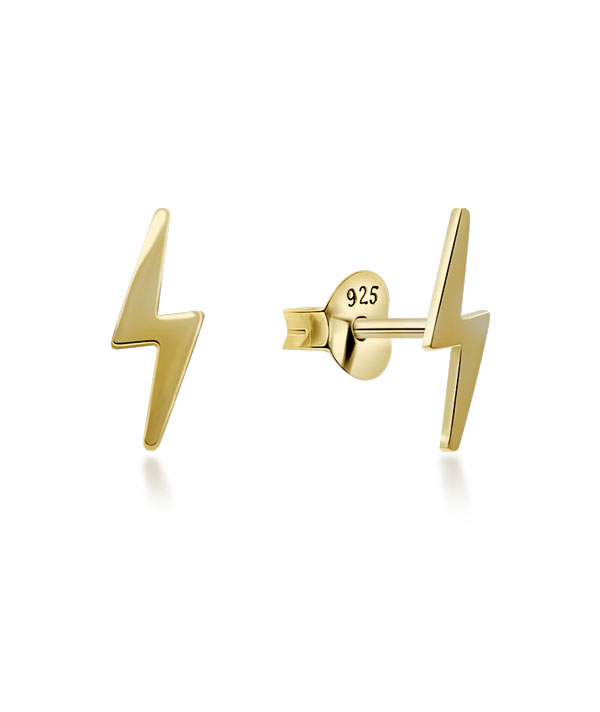 Plain gold plated sterling silver stud.