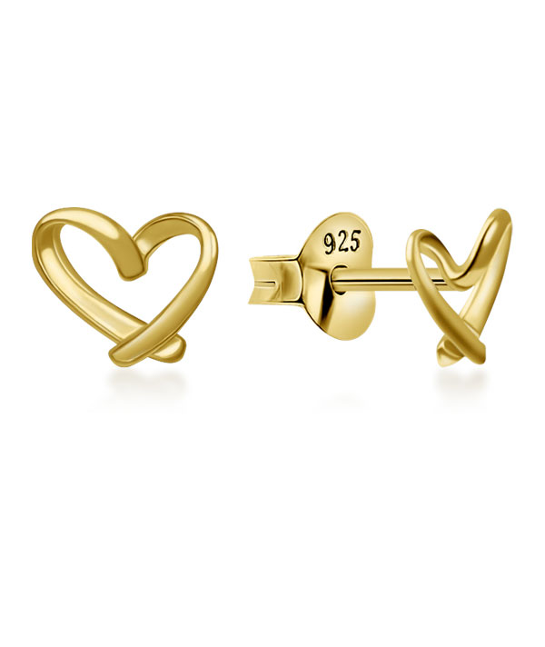 Plain gold plated sterling silver stud.