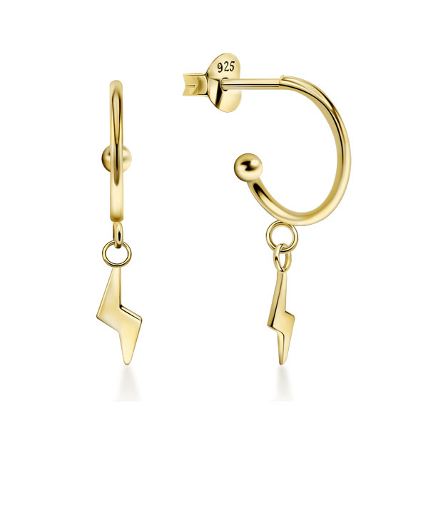 Plain gold plated sterling silver stud.