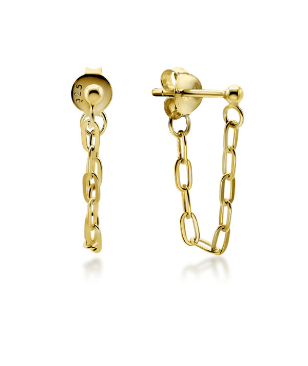 Plain gold plated sterling silver stud.