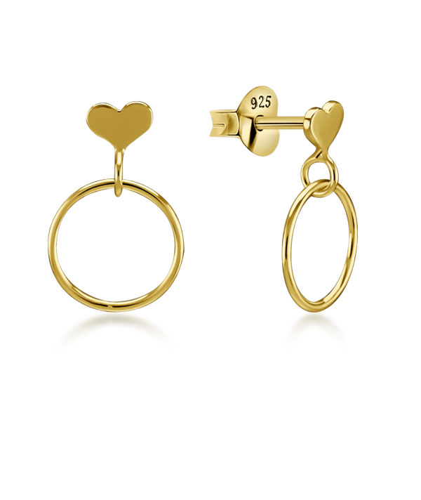 Plain gold plated sterling silver stud.