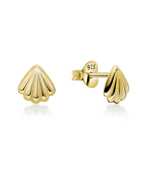 Plain gold plated sterling silver stud.
