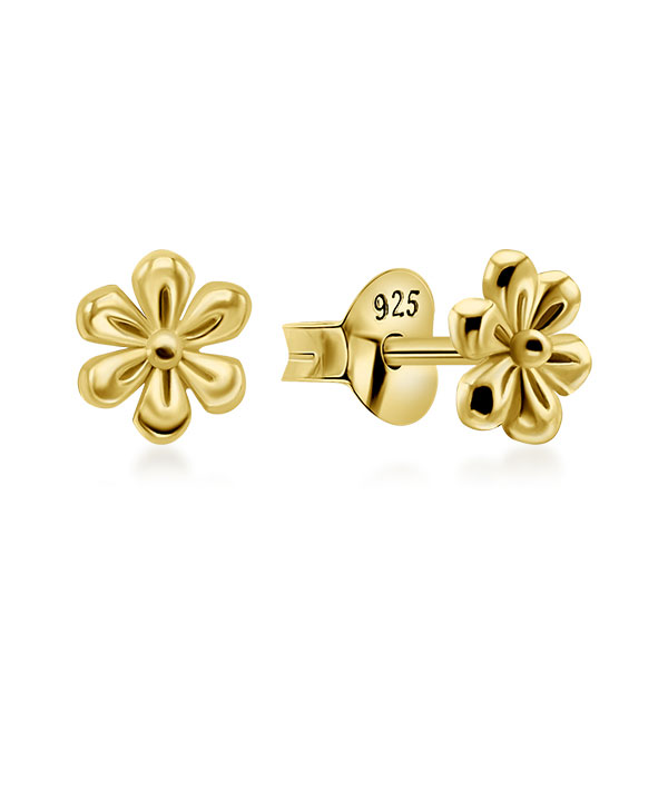 Plain gold plated sterling silver stud.