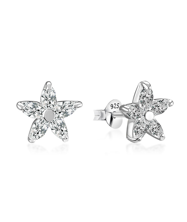 925 Sterling silver stud with cubic zircon.
