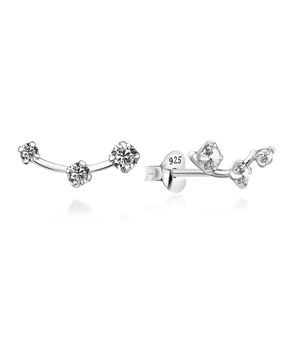 925 Sterling silver stud with cubic zircon.