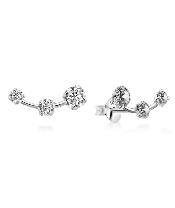 925 Sterling silver stud with cubic zircon.