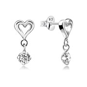 925 Sterling silver stud with cubic zircon.