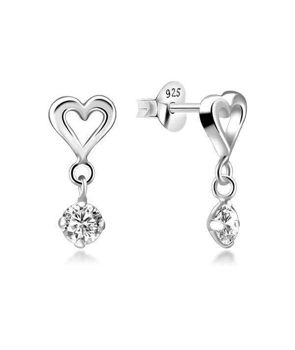 925 Sterling silver stud with cubic zircon.
