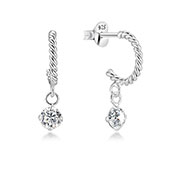 925 Sterling silver stud with cubic zircon.