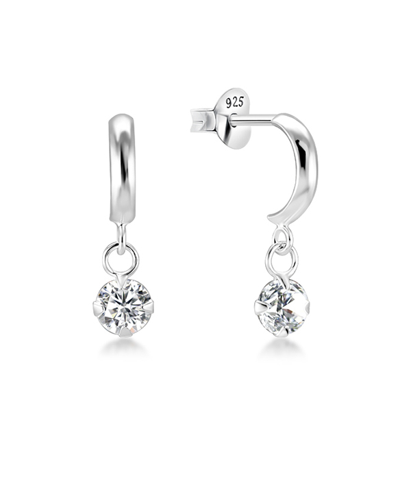 925 Sterling silver stud with cubic zircon.