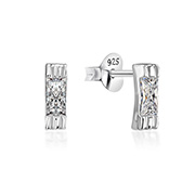 925 Sterling silver stud with cubic zircon.