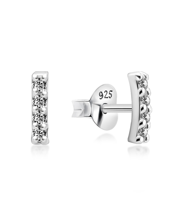 925 Sterling silver stud with cubic zircon.