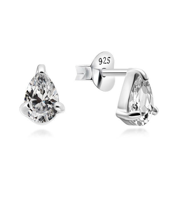 925 Sterling silver stud with cubic zircon.