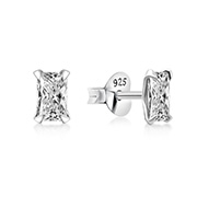 925 Sterling silver stud with cubic zircon.
