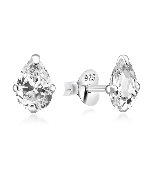 925 Sterling silver stud with cubic zircon.