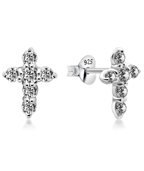 925 Sterling silver stud with cubic zircon.