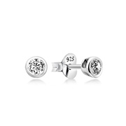 925 Sterling silver stud with cubic zircon.