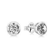 925 Sterling silver stud with cubic zircon.