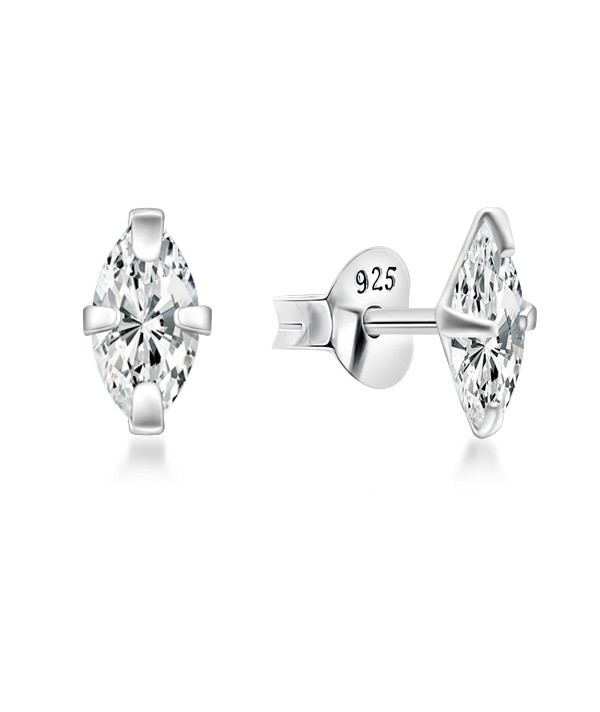 925 Sterling silver stud with cubic zircon.
