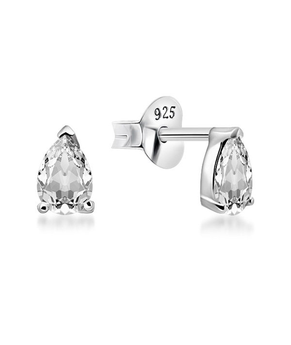 925 Sterling silver stud with cubic zircon.