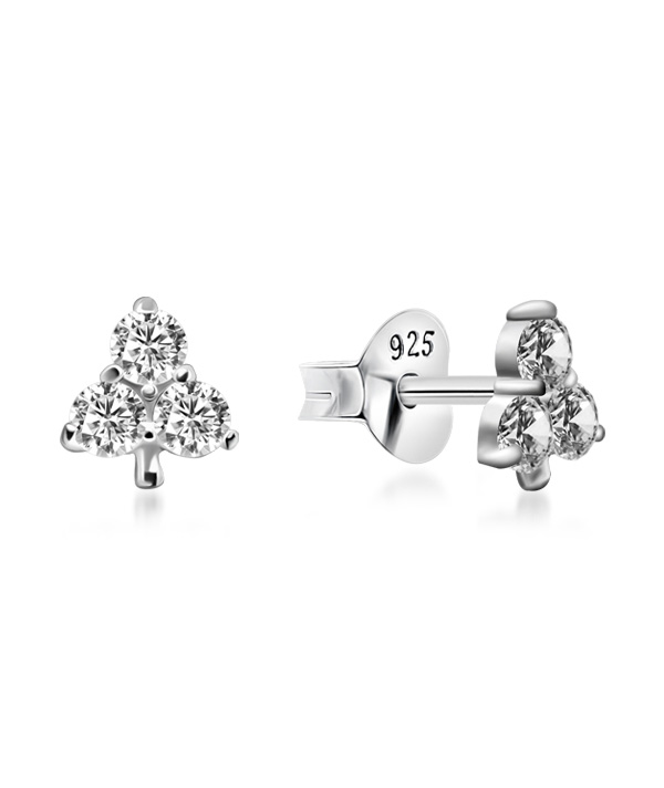 925 Sterling silver stud with cubic zircon.