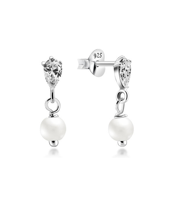 925 Sterling silver stud with cubic zircon.