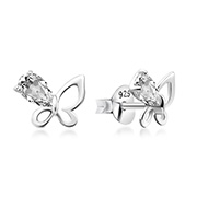 925 Sterling silver stud with cubic zircon.