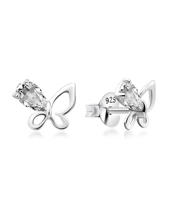 925 Sterling silver stud with cubic zircon.