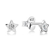 925 Sterling silver stud with cubic zircon.