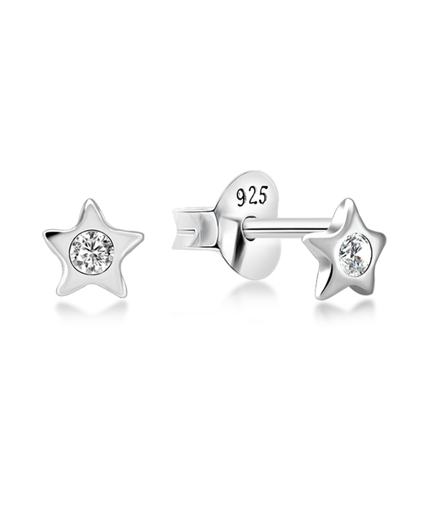 925 Sterling silver stud with cubic zircon.