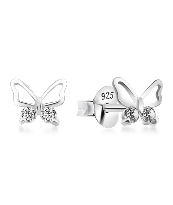 925 Sterling silver stud with cubic zircon.