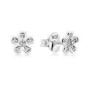 925 Sterling silver stud with cubic zircon.