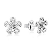 925 Sterling silver stud with cubic zircon.