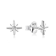 925 Sterling silver stud with cubic zircon.