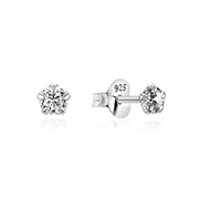 925 Sterling silver stud with cubic zircon.