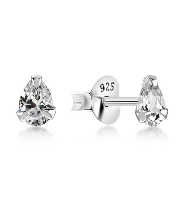 925 Sterling silver stud with cubic zircon.