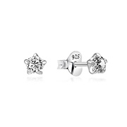 925 Sterling silver stud with cubic zircon.