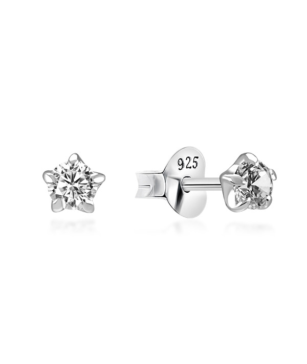 925 Sterling silver stud with cubic zircon.