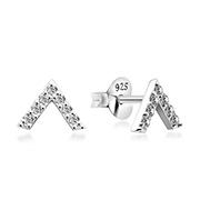 925 Sterling silver stud with cubic zircon.