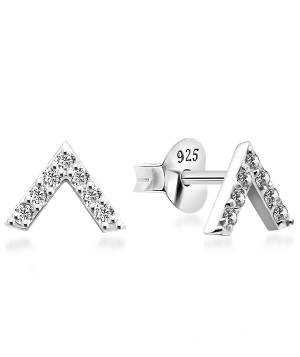 925 Sterling silver stud with cubic zircon.