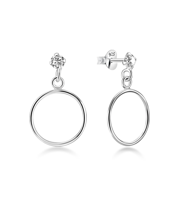 925 Sterling silver stud with cubic zircon.