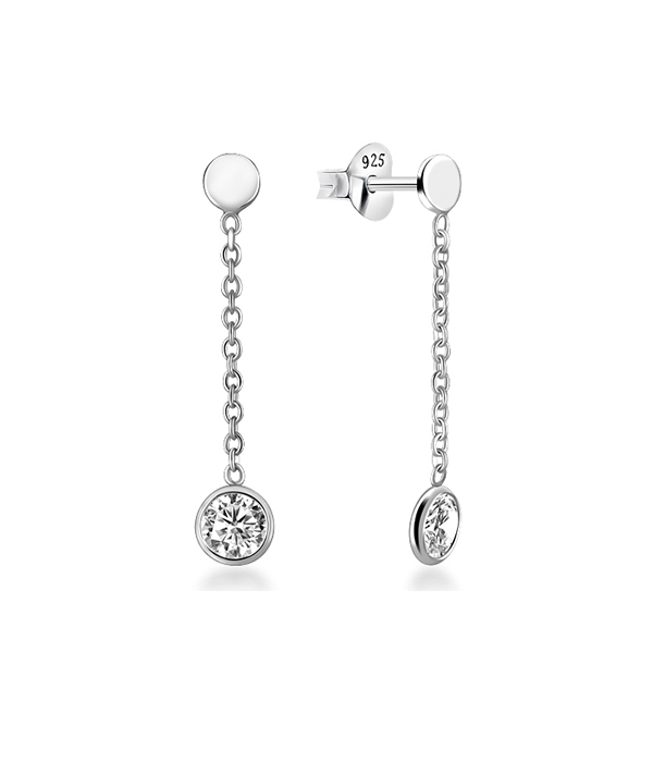 925 Sterling silver stud with cubic zircon.