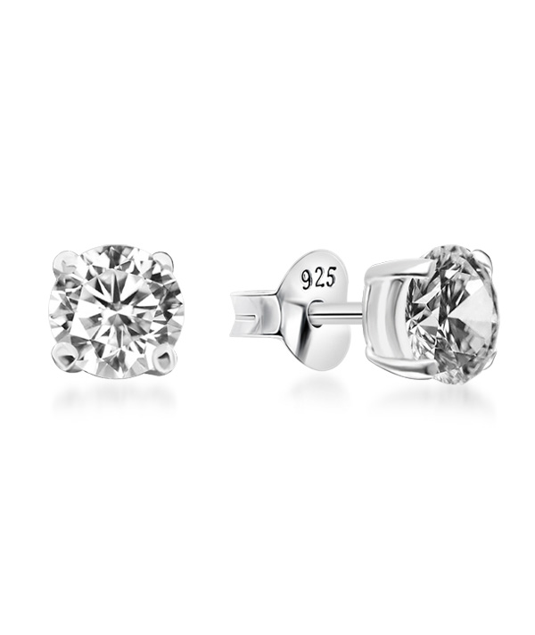 925 Sterling silver stud with cubic zircon.