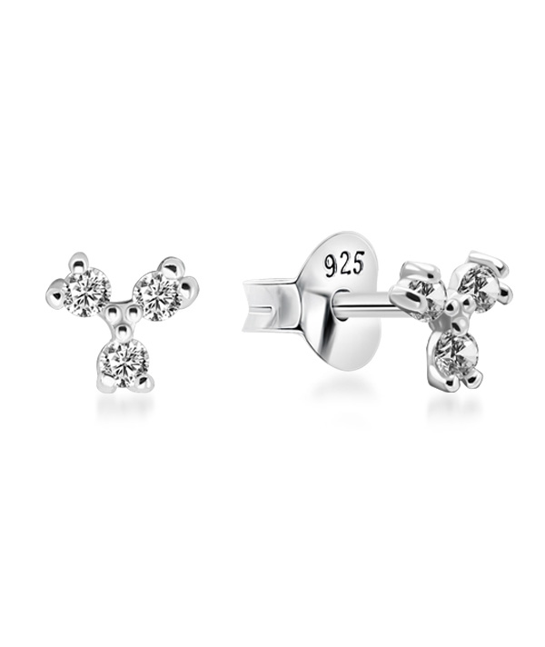925 Sterling silver stud with cubic zircon.