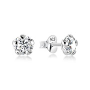 925 Sterling silver stud with cubic zircon.