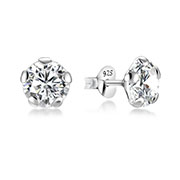 925 Sterling silver stud with cubic zircon.