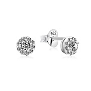 925 Sterling silver stud with cubic zircon.